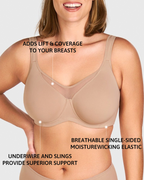 Plus-Size Minimizer Bra, Unpadded, Full Coverage, Cooling Effect