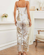 Cherry Print Pajama Set with Strappy Pants – Spring & Summer