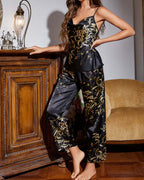 Cherry Print Pajama Set with Strappy Pants – Spring & Summer