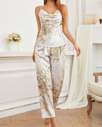 Cherry Print Pajama Set with Strappy Pants – Spring & Summer