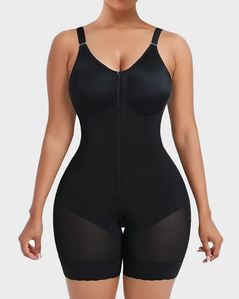 Shapewear with Abdominal Control and Glute Enhancement, with Crotch Zipper Closure