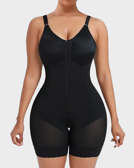 Shapewear with Abdominal Control and Glute Enhancement, with Crotch Zipper Closure