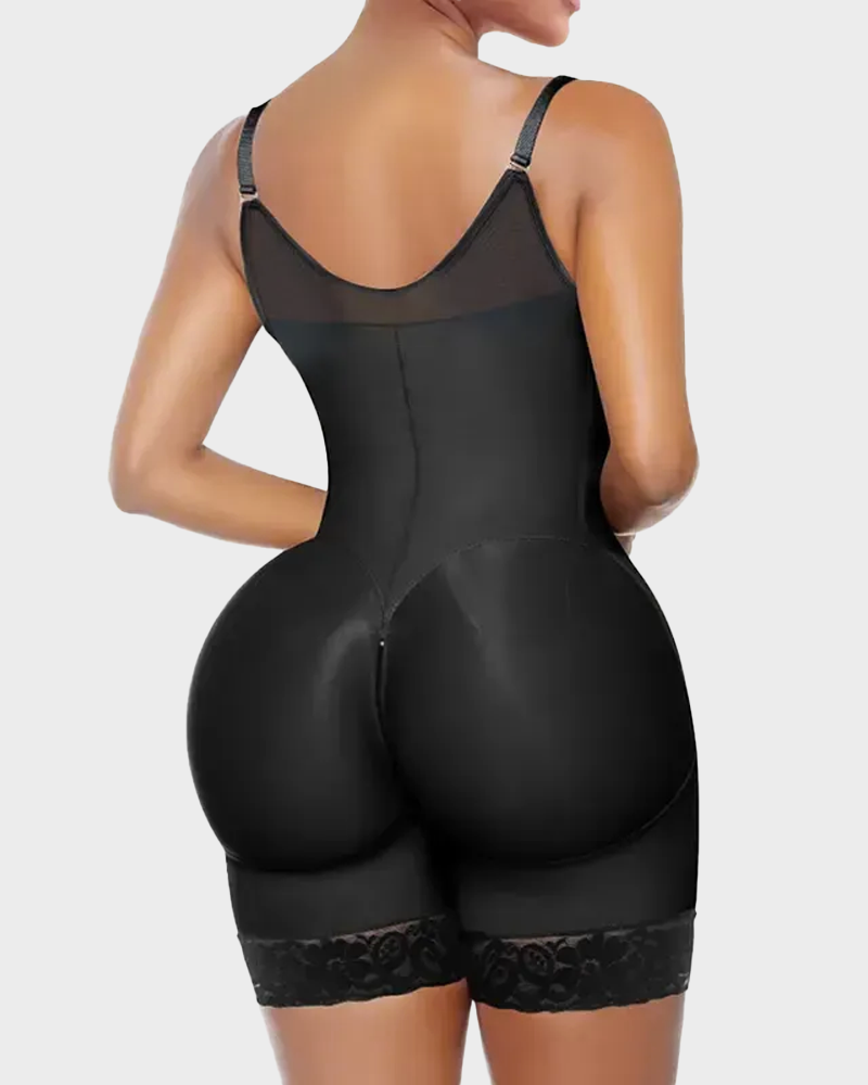 Shapewear with Abdominal Control and Glute Enhancement, with Crotch Zipper Closure