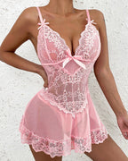 2-Piece Lace Suspender Nightdress Set