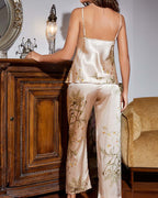 Cherry Print Pajama Set with Strappy Pants – Spring & Summer