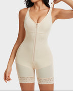 Shapewear with Abdominal Control and Glute Enhancement, with Crotch Zipper Closure