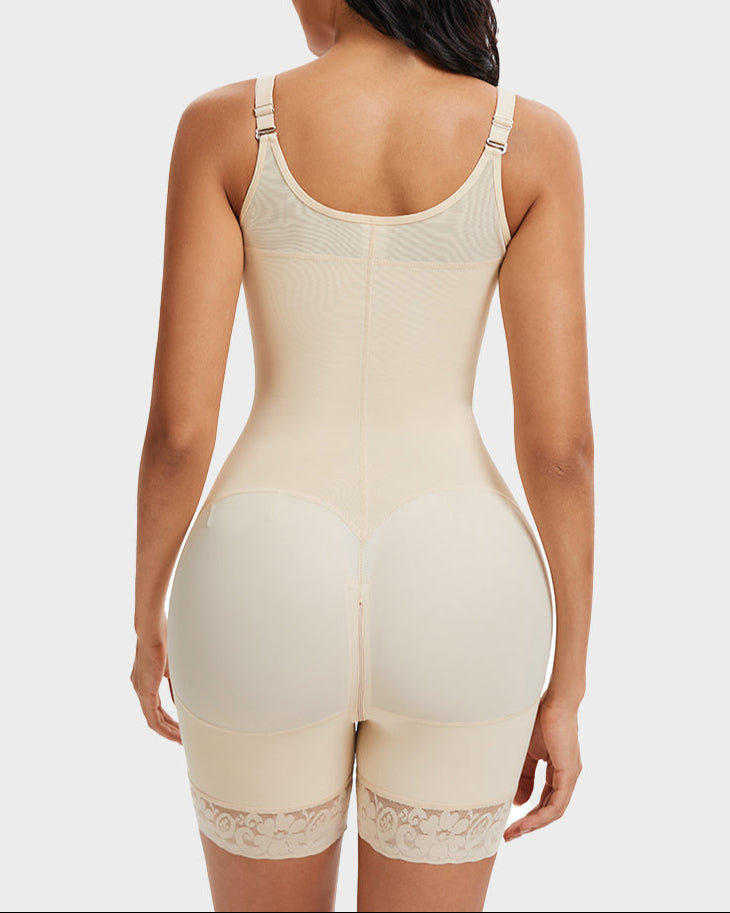 Shapewear with Abdominal Control and Glute Enhancement, with Crotch Zipper Closure