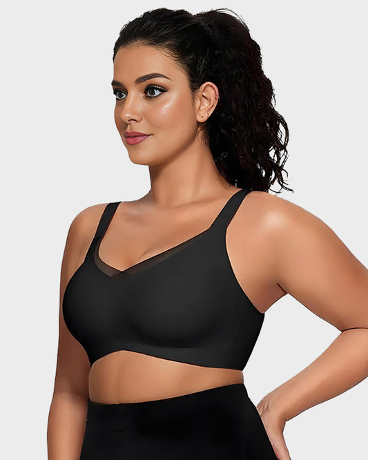 Women’s Wireless Bralette with V-Mesh, Comfortable and Supportive