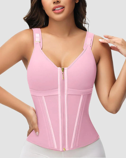 Waist Shapewear with Double-Layer Abdominal Control and Built-In Bra